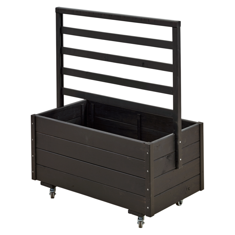 Basic plantekasse med espalier og hjul 88×48×105cm sort