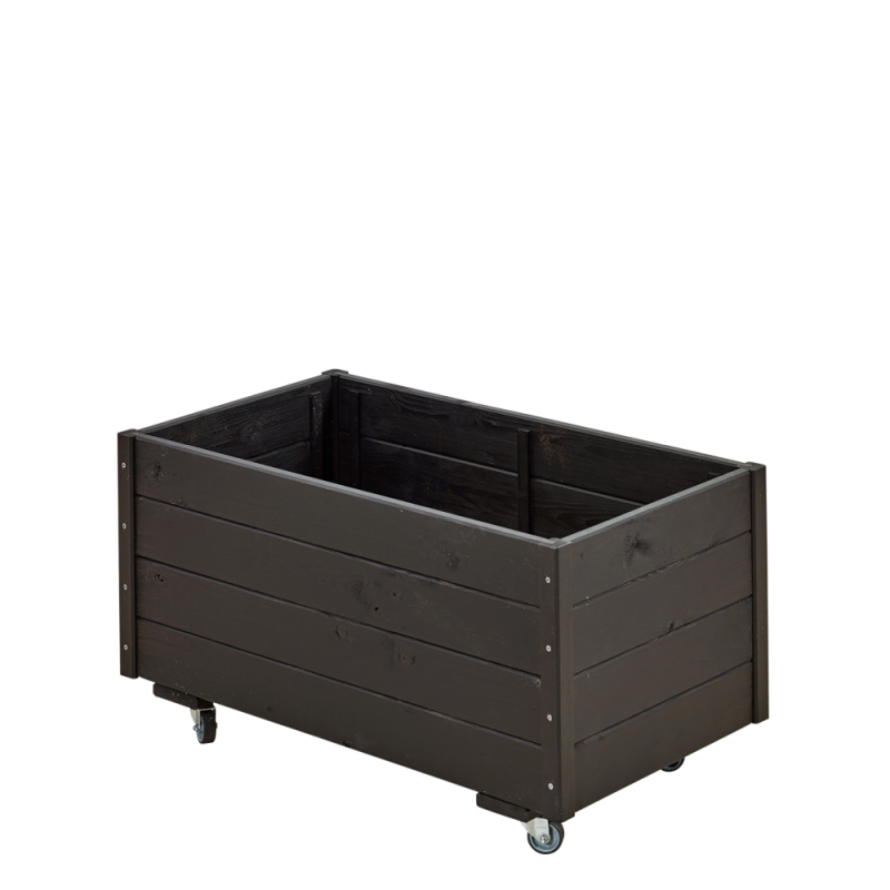 Basic plantekasse med hjul 88×48×47cm sort
