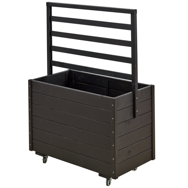 Basic plantekasse med espalier og hjul 88×48×124cm sort