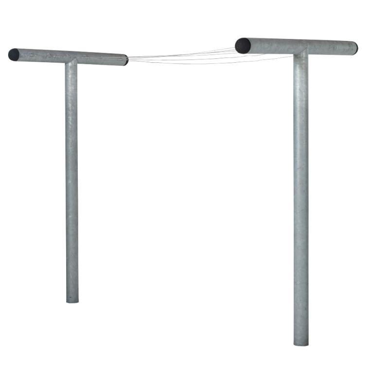 Pipe t&oslash;rrestativ i st&aring;l inkl. snor og beslag