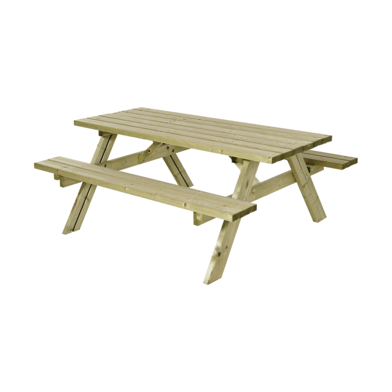 Plus Klassisk bord/bænkesæt 177 cm trykimprægneret træ natur