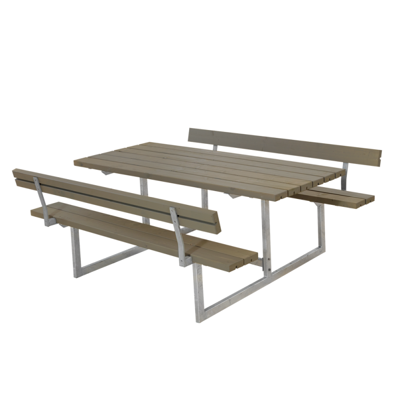 Basic bord/b&aelig;nkes&aelig;t med 2 rygl&aelig;n 177 cm gr&aring;brun