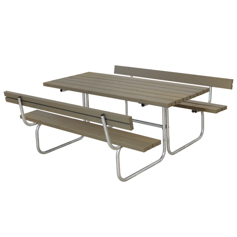 Classic bord/b&aelig;nkes&aelig;t med 2 rygl&aelig;n 177 cm gr&aring;brun