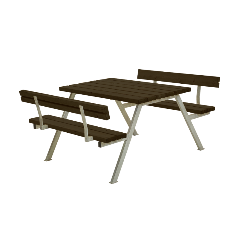 Alpha bord/b&aelig;nkes&aelig;t med 2 rygl&aelig;n 118 cm sort