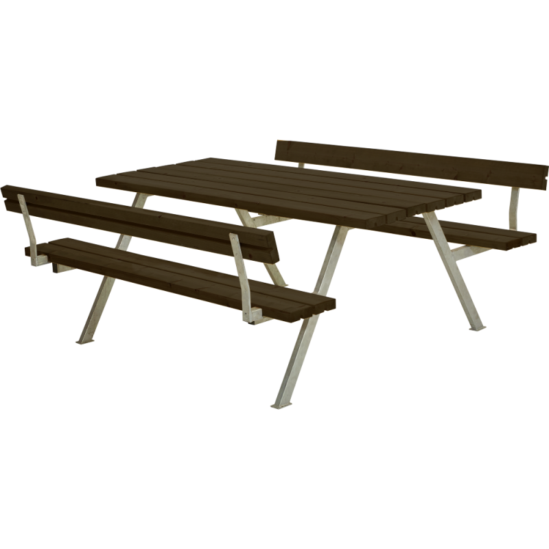 Alpha bord/b&aelig;nkes&aelig;t med 2 rygl&aelig;n 177 cm sort