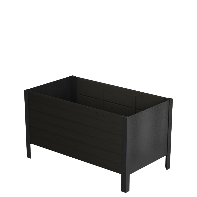Classic plantekasse med stålgavle 83×46×46,5cm sort