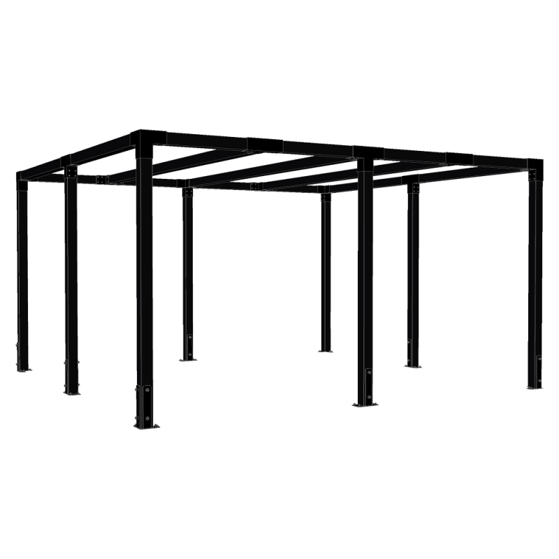 Cubic pergola 387x387cm sort