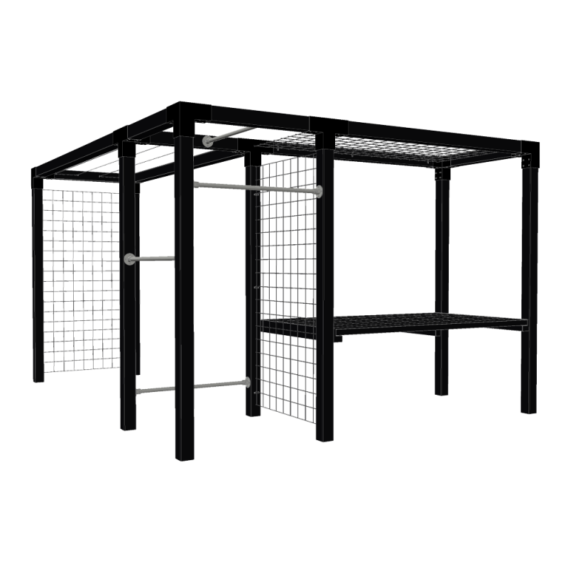 Daylife pergola med bord, t&oslash;rrestativ, fitnessmodul og espalier