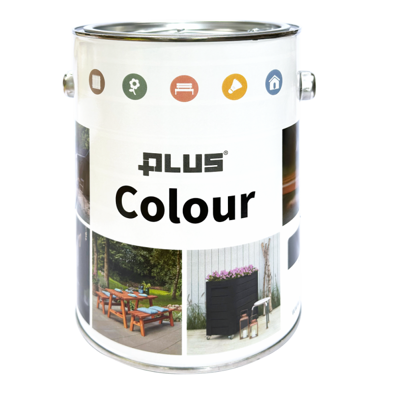 Plus lasurfarve 2,5 liter sort