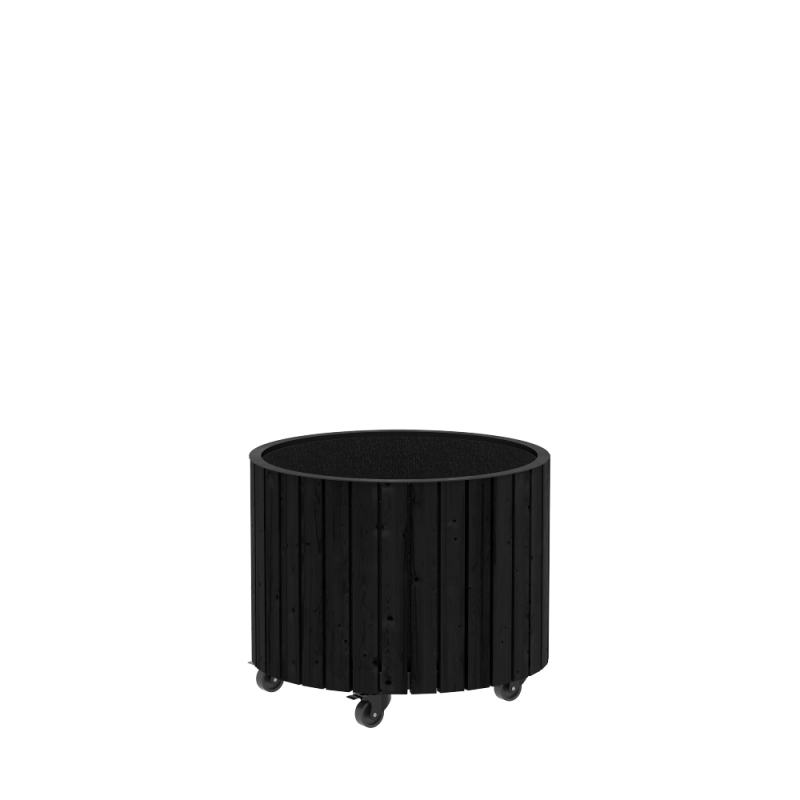Circle plantekasse med hjul Ø55/45cm sort