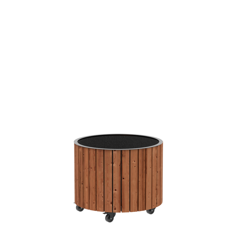 Circle plantekasse med hjul Ø55/45cm ThermoWood®