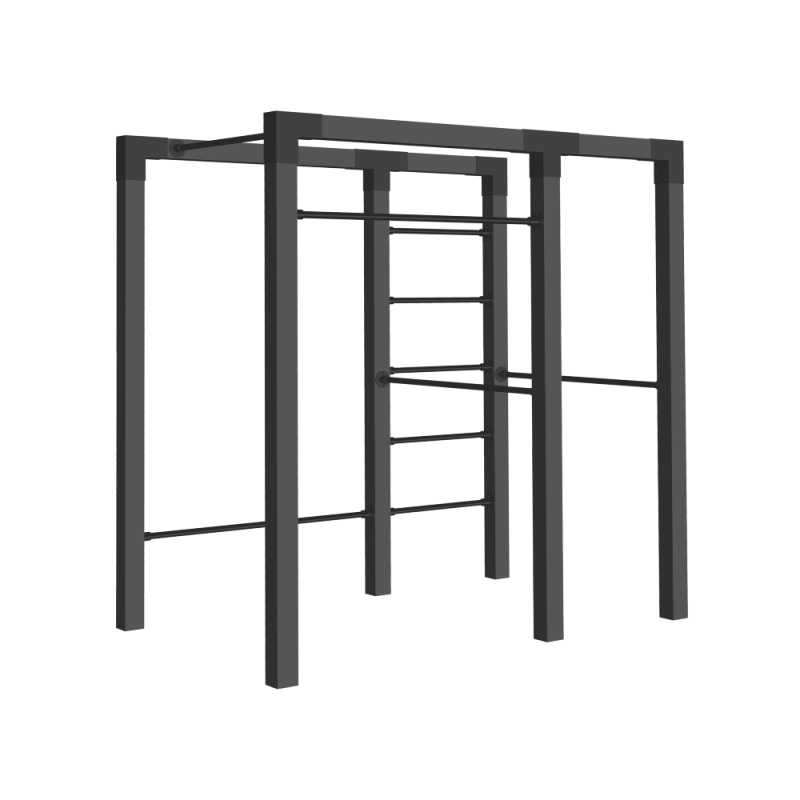 Outdoor Fitness tr&aelig;ningsstativ model 2 sort med sorte beslag