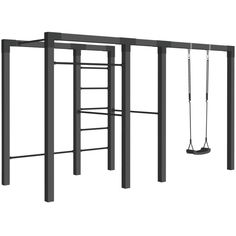 Outdoor Fitness tr&aelig;ningsstativ -model 3 sort med sorte beslag