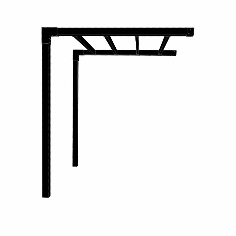 Arcade pergola til v&aelig;gmontering 198x189cm sort