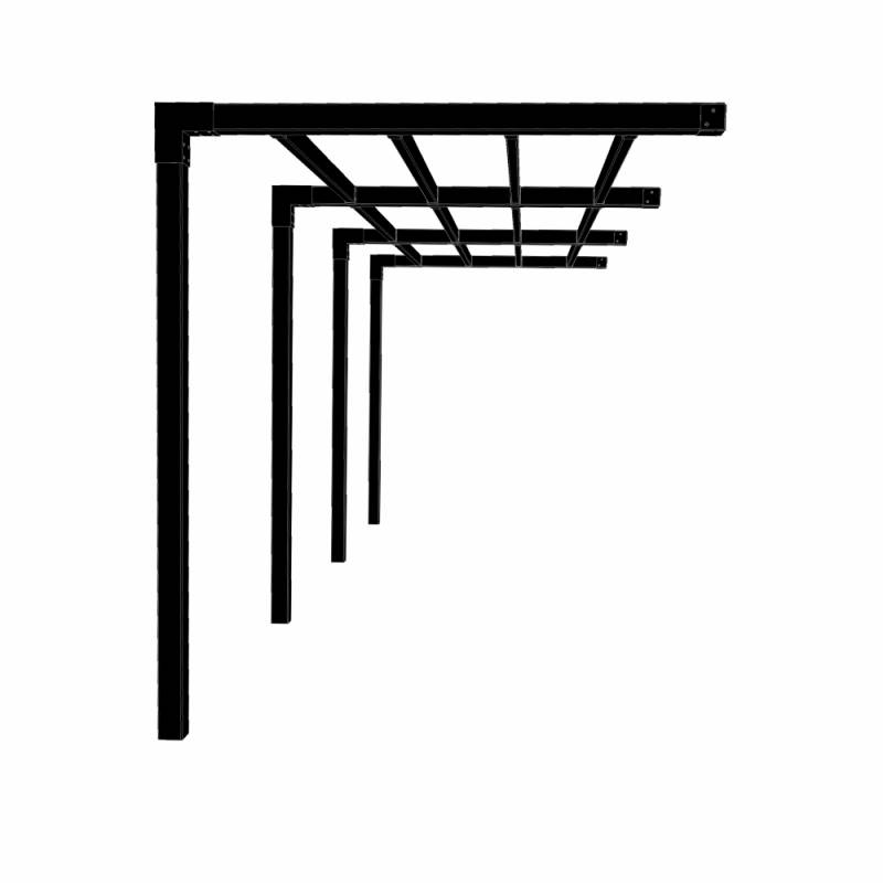 Arcade pergola til v&aelig;gmontering 575x189cm sort