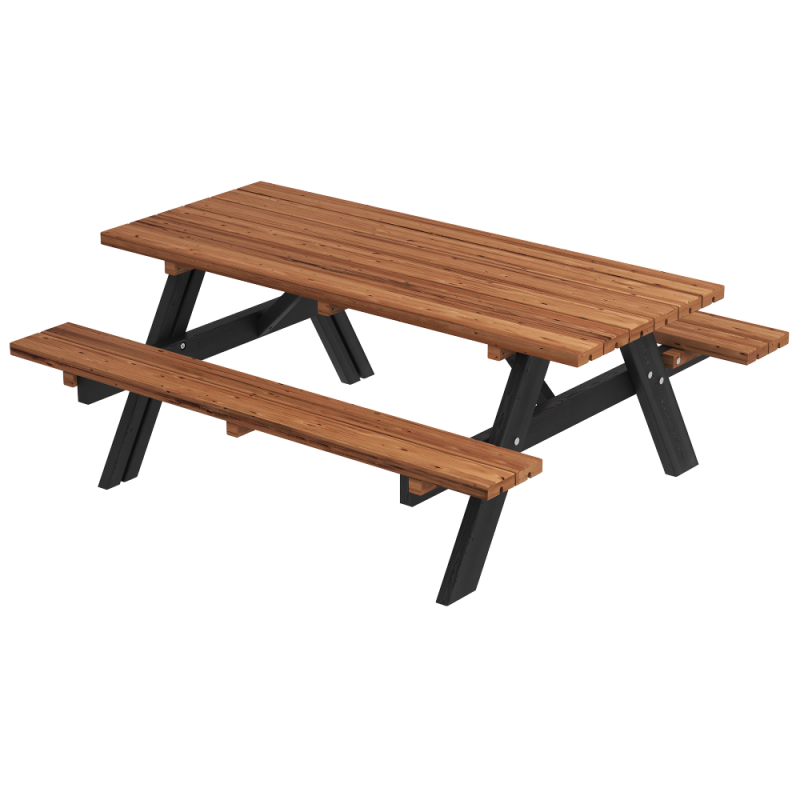 Bord/bænkesæt 177 cm ThermoWood® og sort