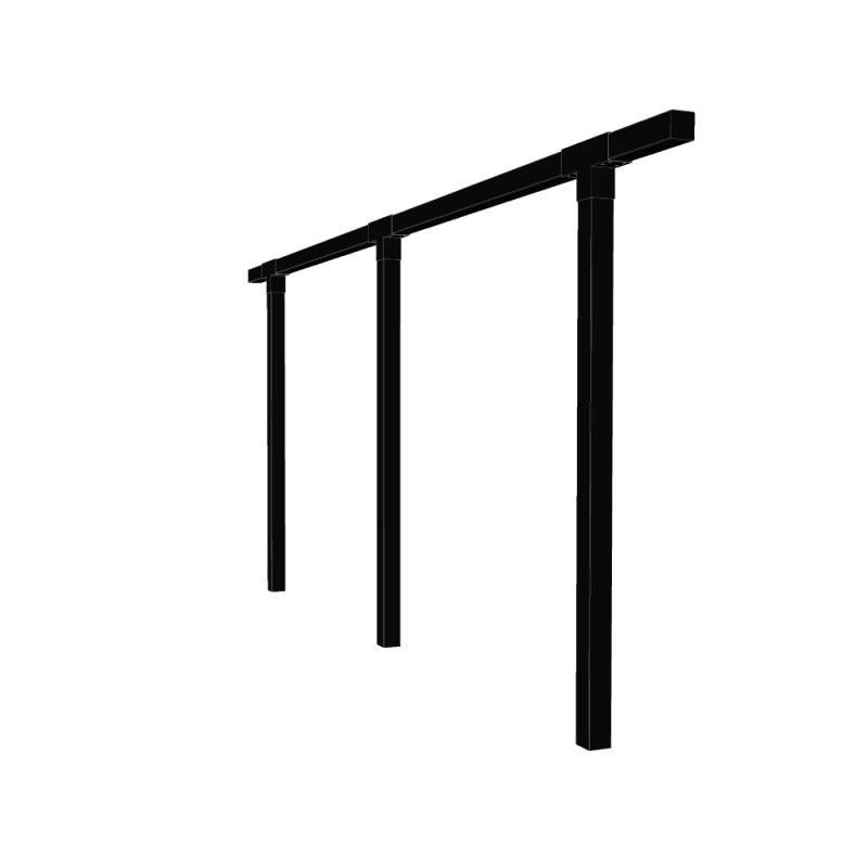 Pergola enkelt med  2 moduler 476cm sort