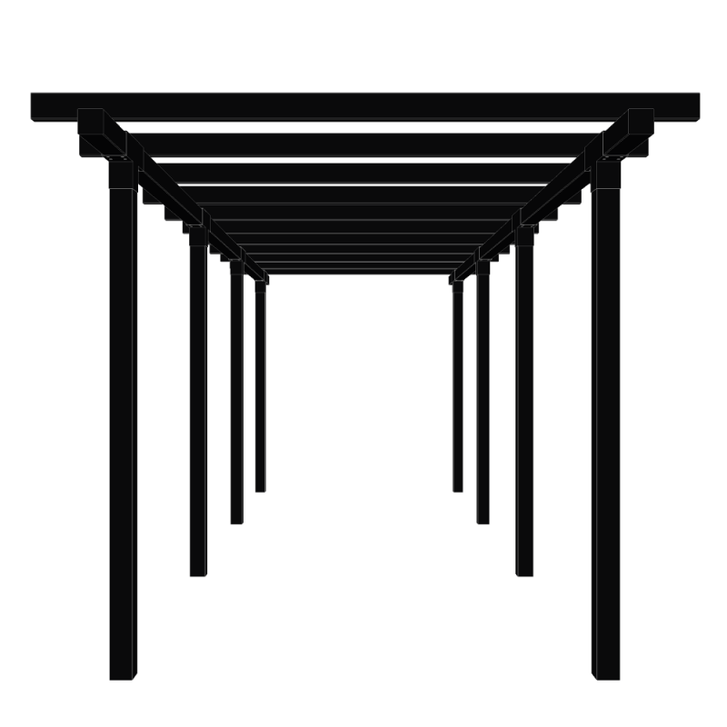Pergola dobbelt 664x238cm sort