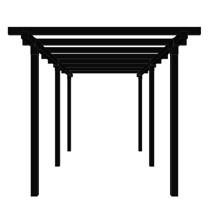 Pergola dobbelt 476x238cm sort
