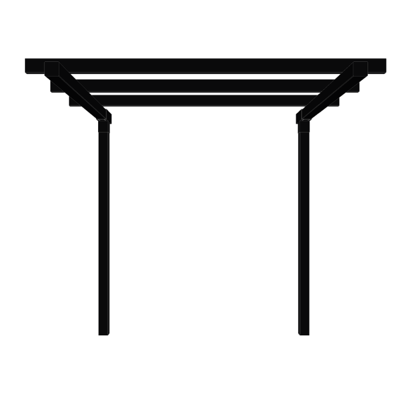 Pergola dobbelt forl&aelig;ngermodul 188x238cm sort