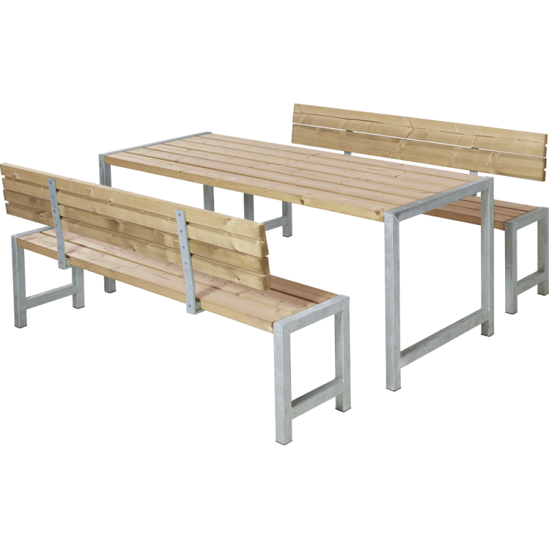 Plus plankes&aelig;t med rygl&aelig;n 186 cm ThermoWood fyrretr&aelig;