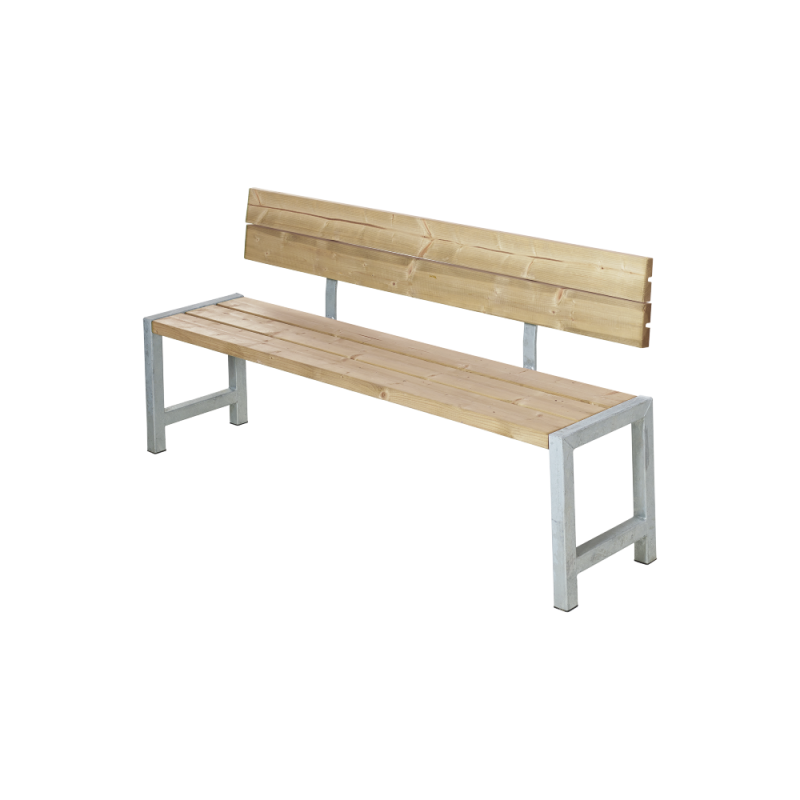 Plankeb&aelig;nk med rygl&aelig;n 176 cm ThermoWood&reg; tr&aelig;