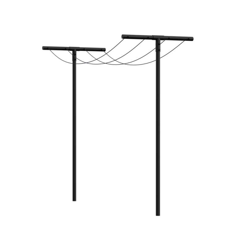 Pipe t&oslash;rrestativ i st&aring;l inkl. snor og beslag sort