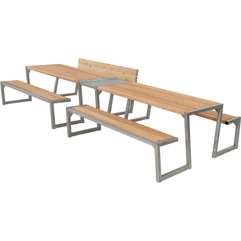 Zigma bord og b&aelig;nkes&aelig;t med 1 rygl&aelig;n 392 cm ThermoWood&reg; tr&aelig;