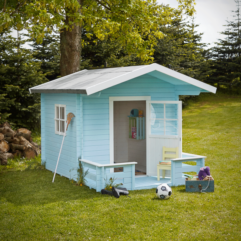 Legehus 182&times;161 cm + 72 cm terrasse - ubehandlet - inkl. tagpap