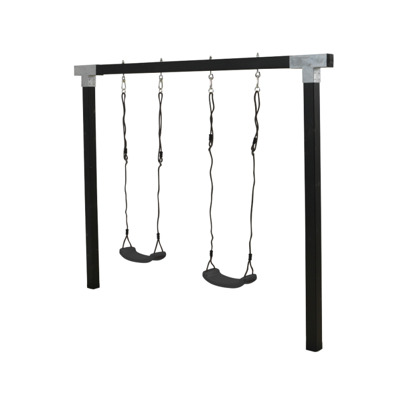 Cubic gyngestativ med 2 gynger sort