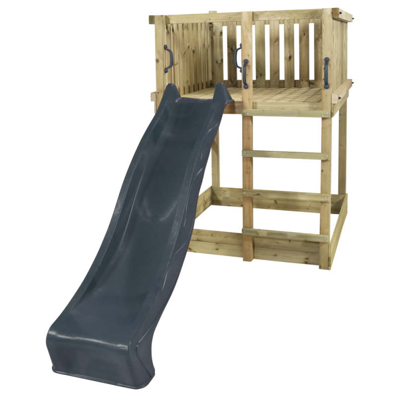 Plus Play legetårn inkl. gråsort rutsjebane