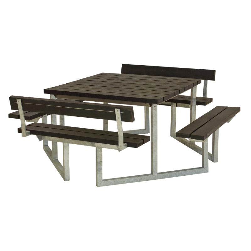 Twist bord/b&aelig;nkes&aelig;t meed 2 rygl&aelig;n  204 cm RePlast sort