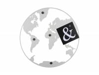 Opslagstavle World Map med magneter &Oslash;50cm hvid