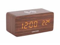 Karlsson Block v&aelig;kkeur 15x7,1x7,4cm med telefonoplader brun