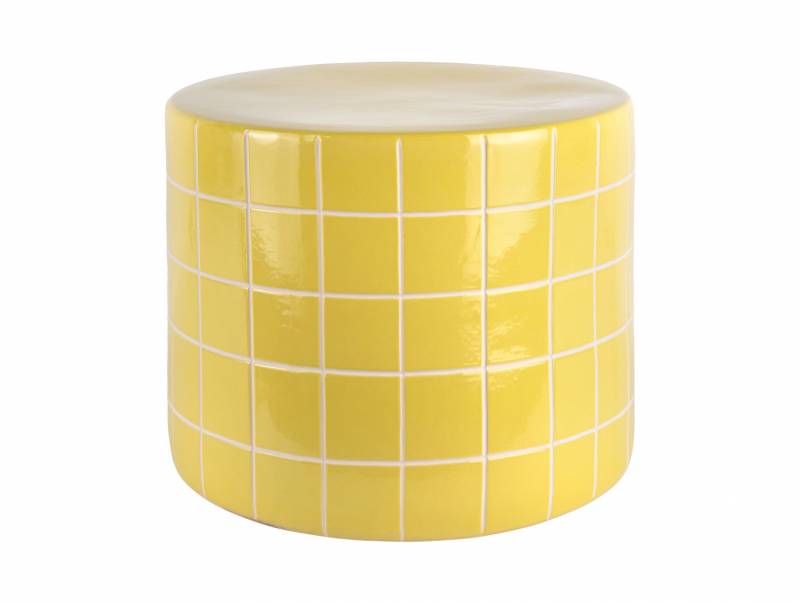 Leitmotiv Retro Tiles sidebord &Oslash;42cm gul