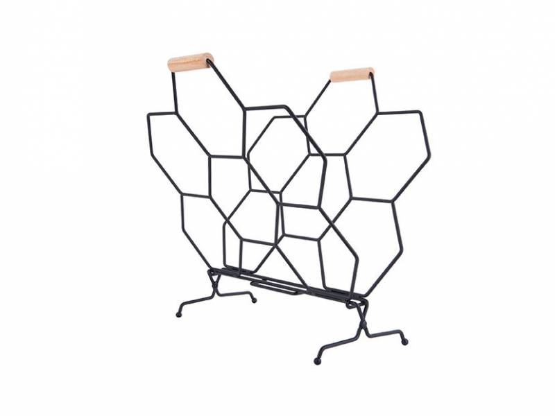 Magasinholder Honeycomb 40x45cm metal sort