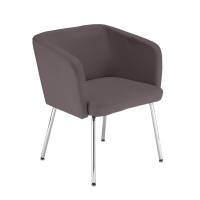 Hello stol med 4 faste ben i stof gråbrun