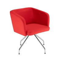 Hello stol med spider ben i stof rød