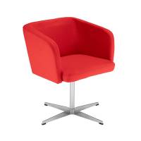 Hello stol med krydsfod i stof rød