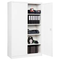 Stålskab med 4 hylder 1980x1200x470mm hvid