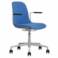 Office konferencestol med armlæn og blå Medley tekstil