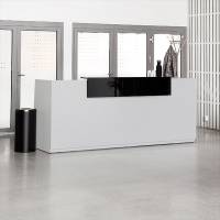 Libra Receptionsskranke komplet med skrivebord 260 cm lys grå