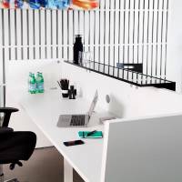 Libra Receptionsskranke komplet med skrivebord 260 cm hvid