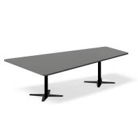 Office konferencebord trapezformet 260x161,5cm Antracit med sort stel