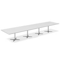 Office konferencebord rektangulært 500x120cm lysgrå med alugråt stel