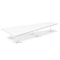 Office konferencebord trapezformet 500x236,5cm hvid med hvid stel