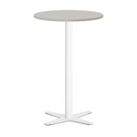 Amy cafebord Ø65cm højde 105cm grå bordplade med hvidt stel