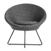 Paris loungestol med sorte ben og grå stof