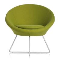 Paris loungestol med alugrå ben og limegrøn stof