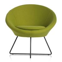 Paris loungestol med sorte ben og limegrøn stof